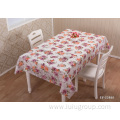 Floral Print PEVA Tablecloth with Lace Edge